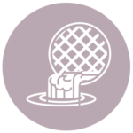 icon: manhole with water flowing into it